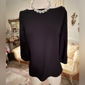 Banana Republic NWOT black top/keyhole sleeves size SP